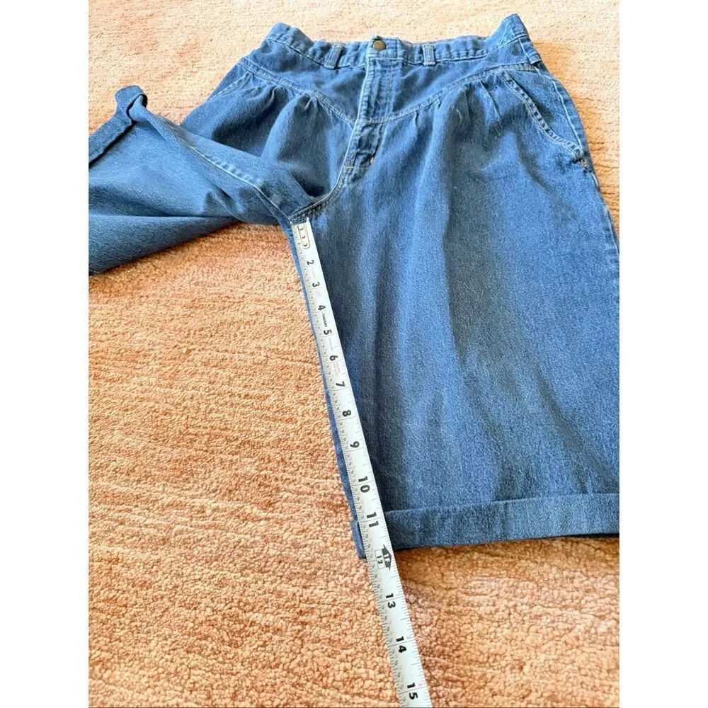 Vintage Tiger High Rise Denim Bermuda Shorts Blue Made in USA Women’s S